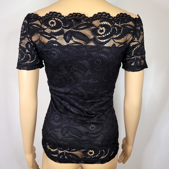 Floral Black short sleeved Top GAGAOPT -  Size M - Picture 4 of 7
